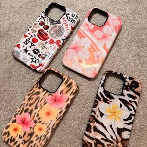 iPhone 15 Pro Max Floral and Animal Print Phone Cases - Multicolor